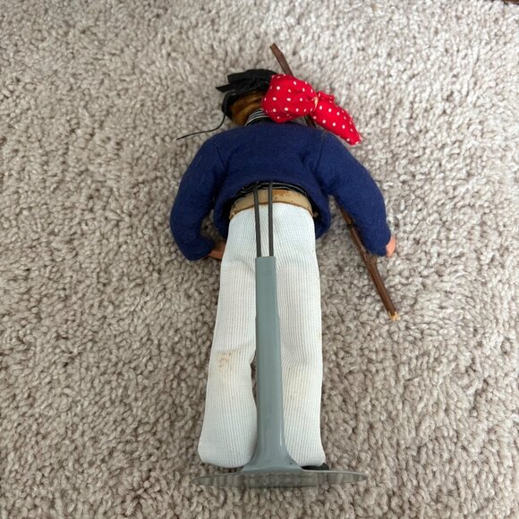 Vintage Folk Art Hobo Figurine Hard Face, Lower Legs, Shoes‎ & Hands 9” on Stand - Picture 5 of 11